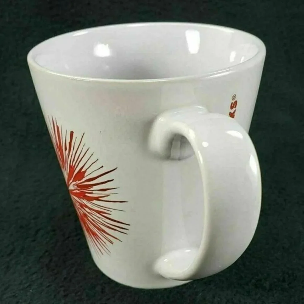 Starbucks Starburst Mug Fireworks 11 Oz‎ Collectible Coffee Tea Cup Red READ
